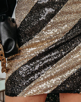 Sweet Surprise Sequin Stripe Mini Skirt - Black/Gold